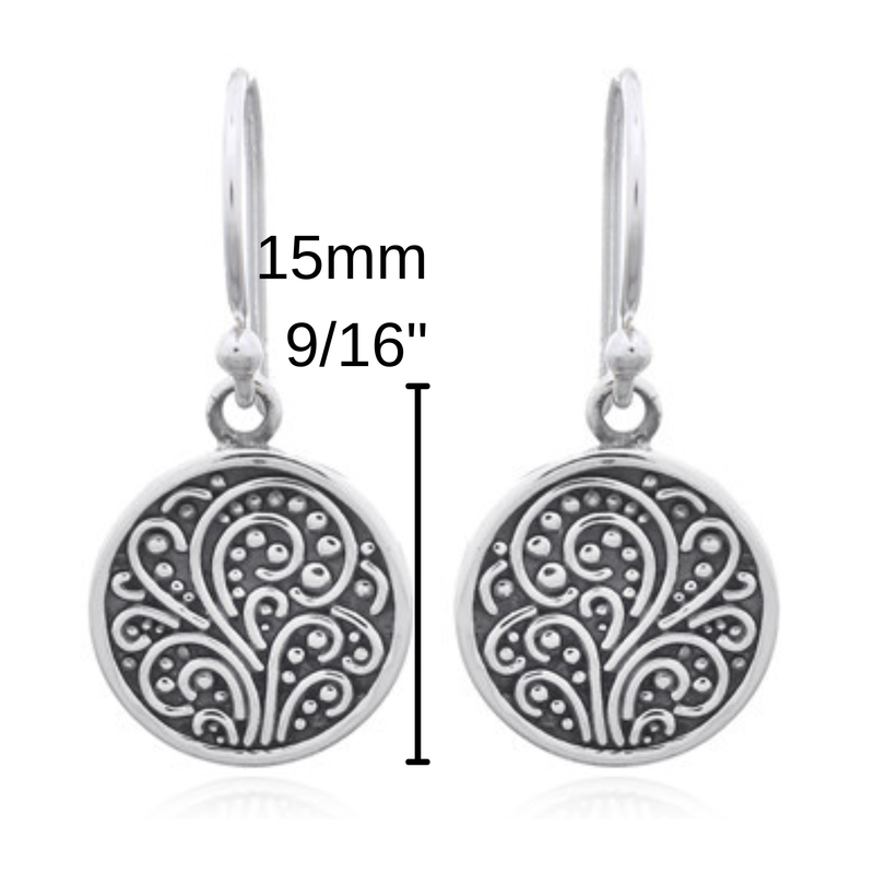 Load image into Gallery viewer, Blowing Wind Medallion Earrings in Sterling Silver
