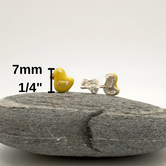 Just Ducky – Sterling Silver & Enamel Stud Earrings