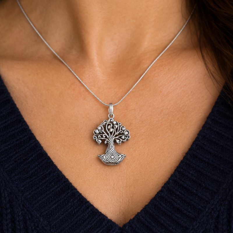 Load image into Gallery viewer, The Stories We Carry | Sterling Silver Tree Necklace
