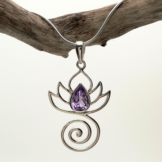 Radiant Lotus Amethyst Necklace