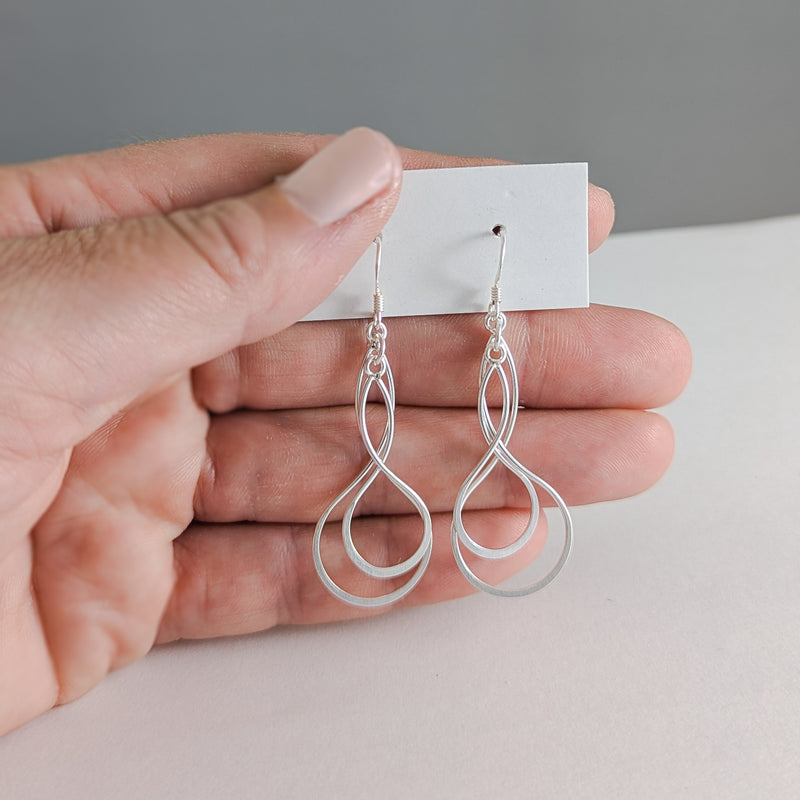 Load image into Gallery viewer, Twist within a Twist Earrings in Sterling Silver
