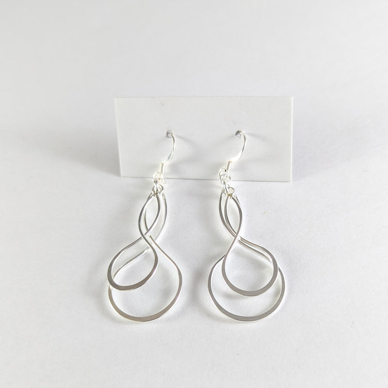 Load image into Gallery viewer, Twist within a Twist Earrings in Sterling Silver
