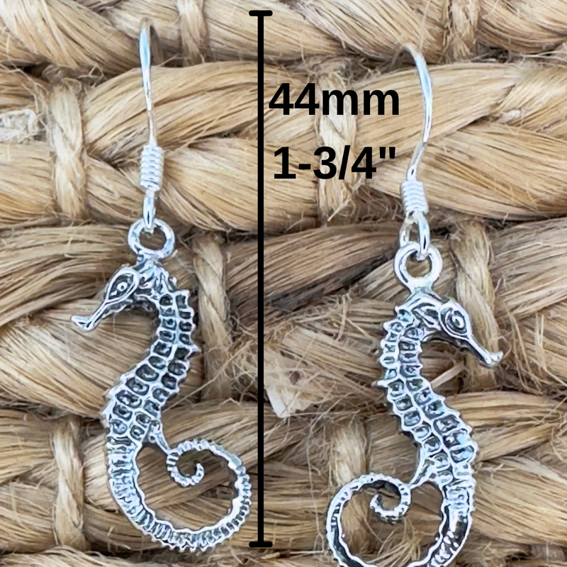 Load image into Gallery viewer, Seahorse Earrings – Coastal Ocean Design, Sterling Silver
