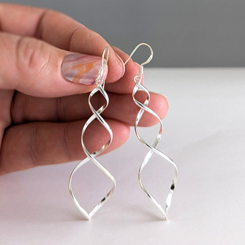 Load image into Gallery viewer, Twists &amp; Turns Earrings in Sterling Silver
