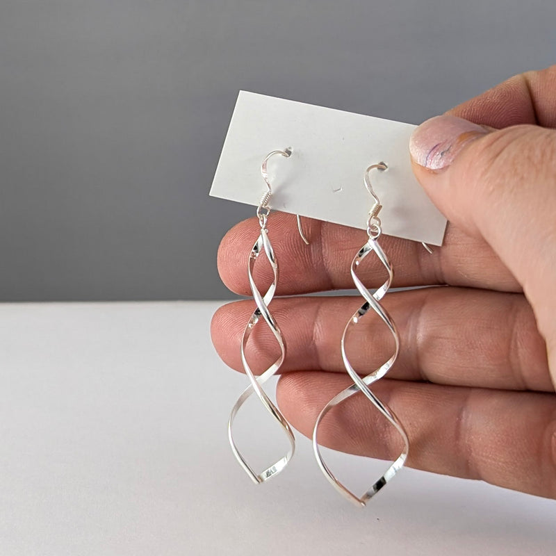 Load image into Gallery viewer, Twists &amp; Turns Earrings in Sterling Silver
