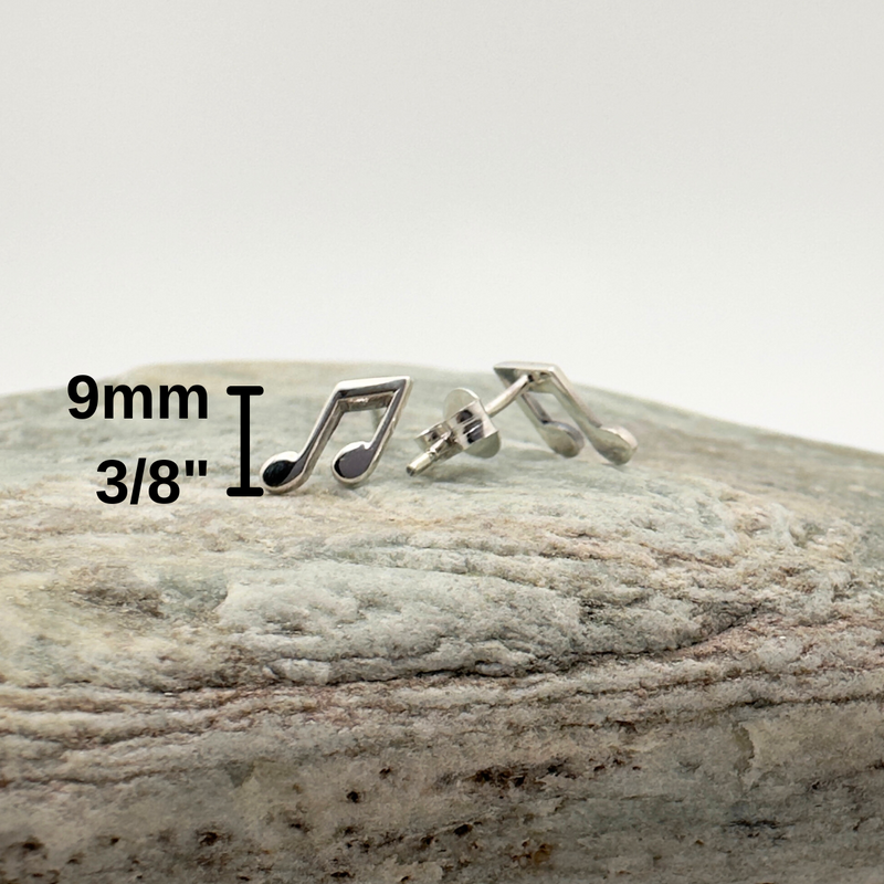 Load image into Gallery viewer, Silver Song Note Studs – A Subtle Tribute to Music
