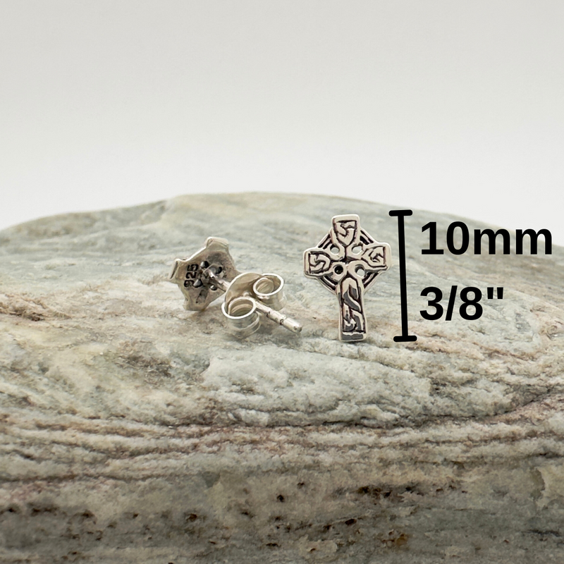 Load image into Gallery viewer, Celtic Cross Studs: A Tiny Touch of Timeless Meaning
