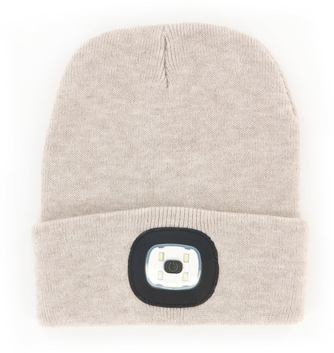 Night Scope Rechargeable LED Beanie in Oat