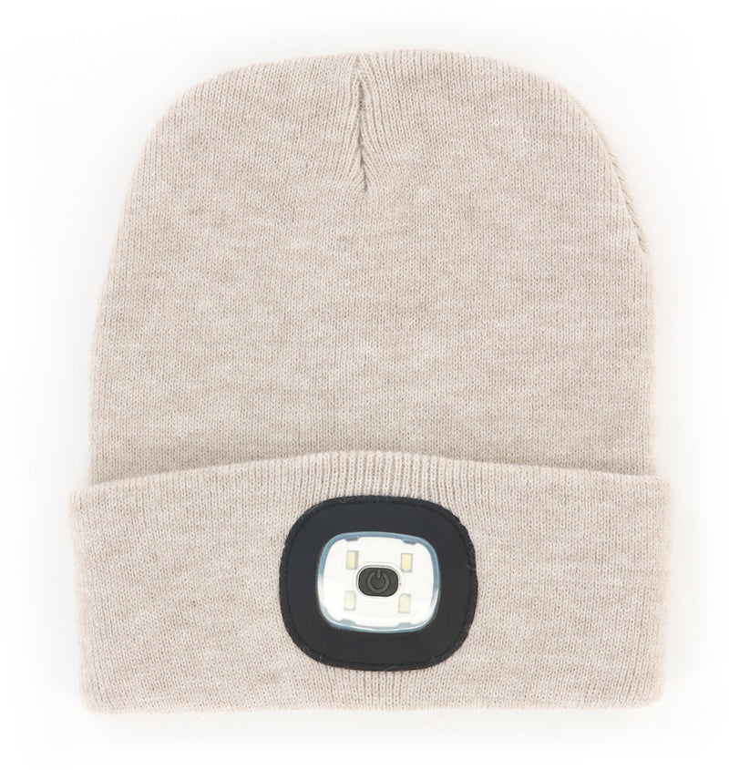 Load image into Gallery viewer, Night Scope Rechargeable LED Beanie in Oat

