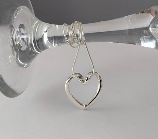 Looped Heart Necklace in Sterling Silver