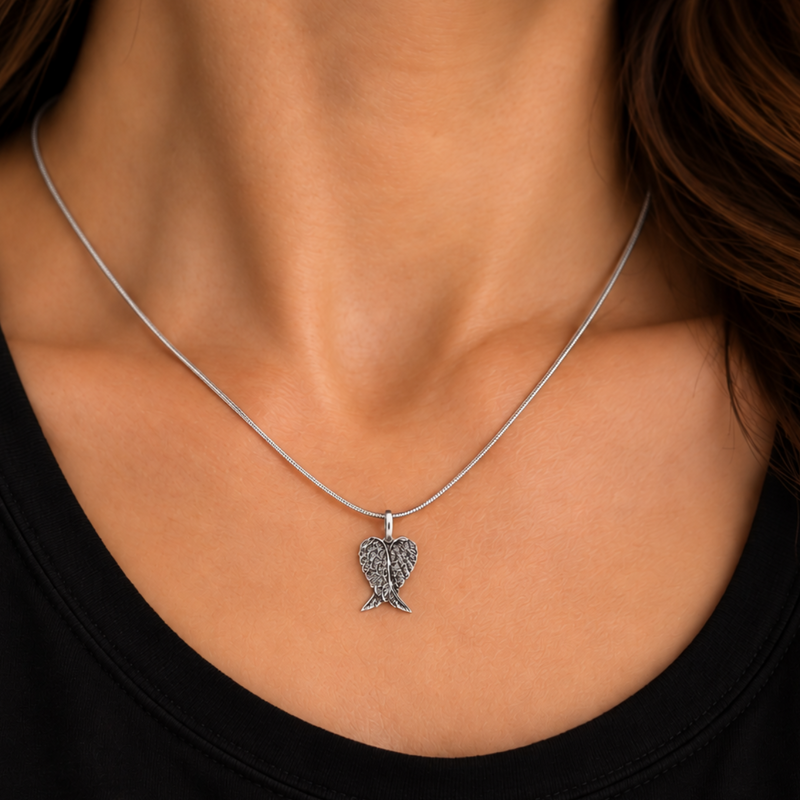 Load image into Gallery viewer, Forever by Your Side | Sterling Silver Angel Wings Necklace

