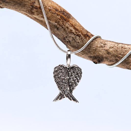 Forever by Your Side | Sterling Silver Angel Wings Necklace