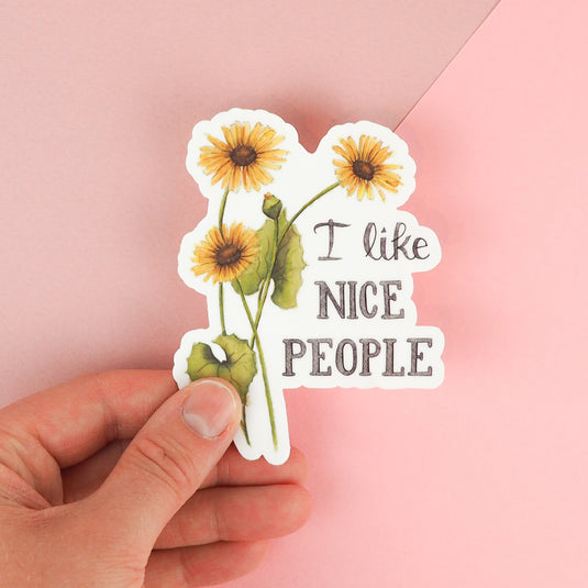 Naughty Florals Sticker - I like nice people