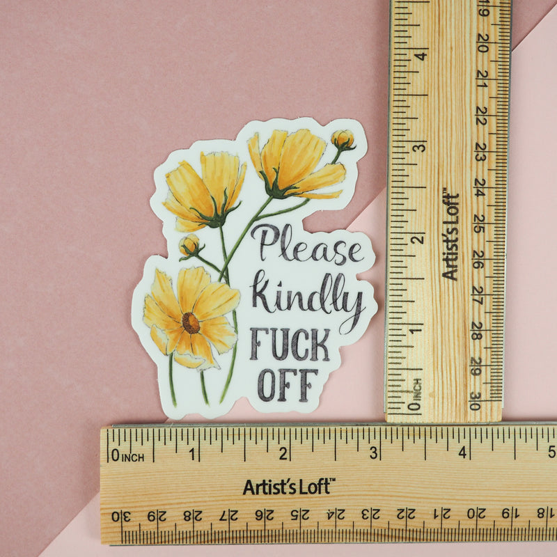 Load image into Gallery viewer, Naughty Florals Sticker : Please, kindly F-off
