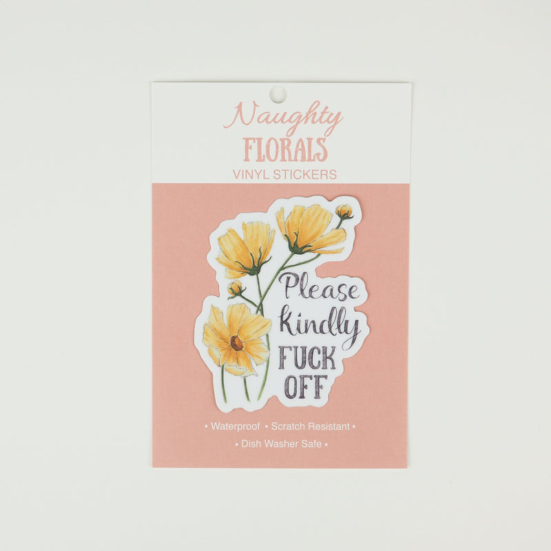 Load image into Gallery viewer, Naughty Florals Sticker : Please, kindly F-off
