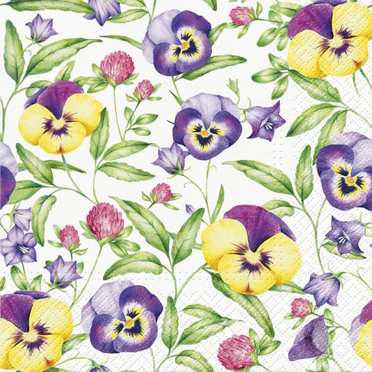 Eco-Paper Napkins, Lunch Size : Pansies