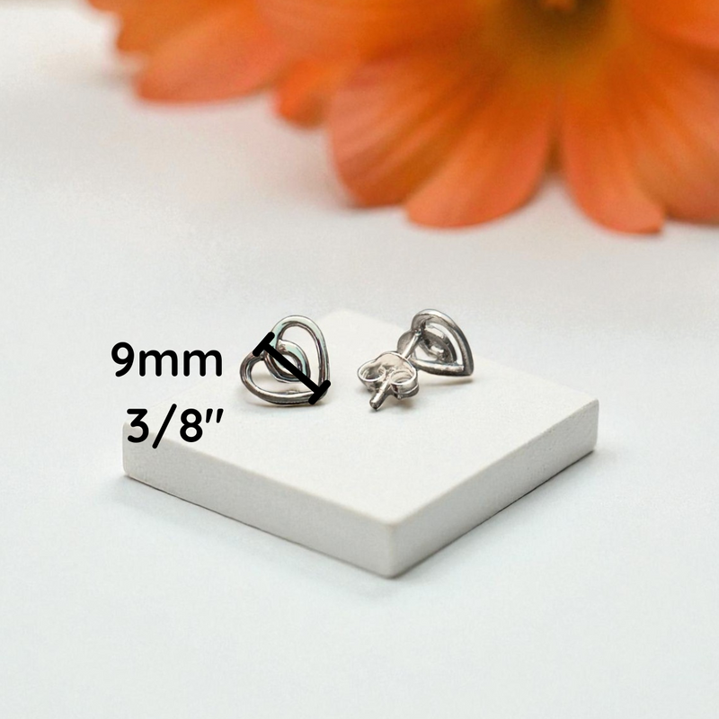 Load image into Gallery viewer, Sterling Silver Loop of Love Heart Studs
