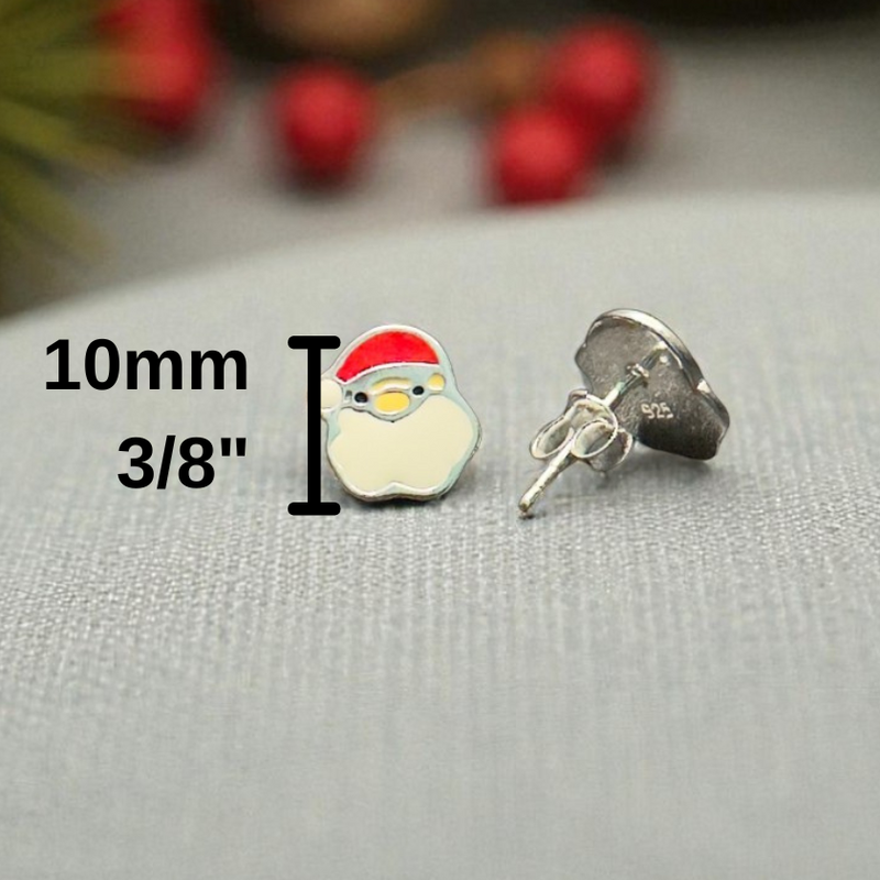 Load image into Gallery viewer, Santa Earrings – Post Earrings with Holiday Charm
