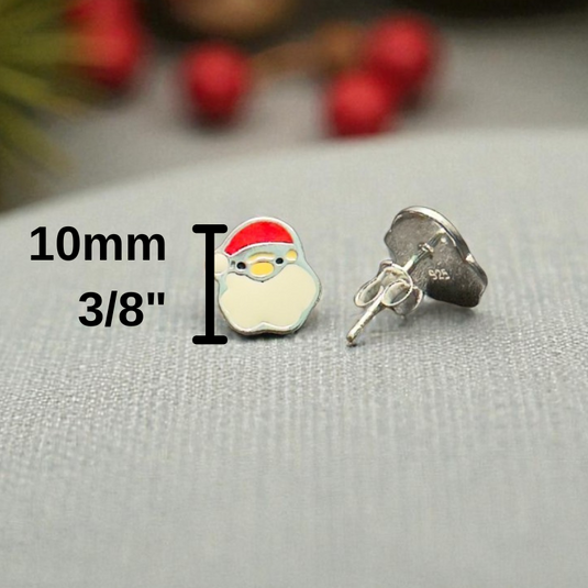Santa Earrings – Post Earrings with Holiday Charm