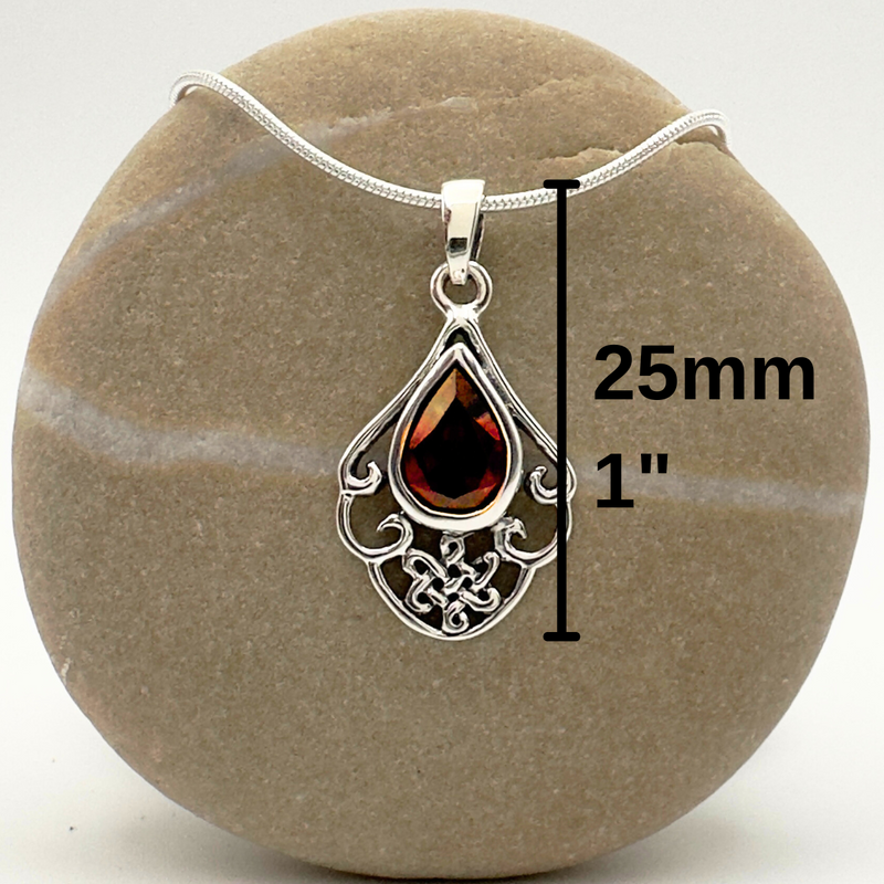 Load image into Gallery viewer, Endless Grace Garnet Necklace in Sterling Silver
