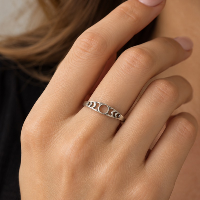 Load image into Gallery viewer, Through Every Phase | Sterling Silver Moon Phase Ring
