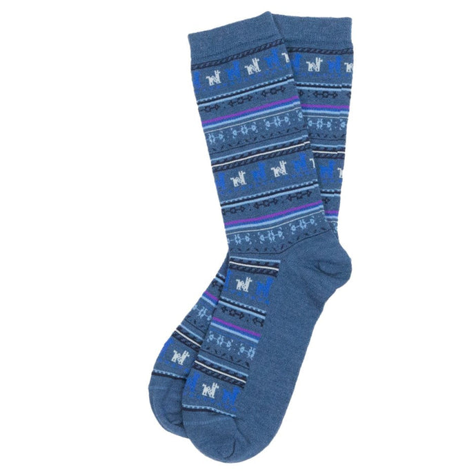 Alpaca Socks in Pattern Blue