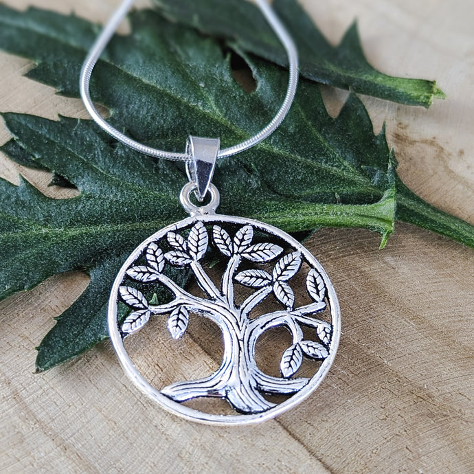 Leafy Tree Pendant in Sterling Silver