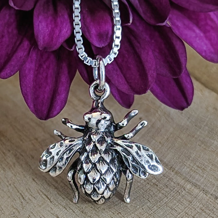 Load image into Gallery viewer, Honey Bee Pendant in Sterling Silver
