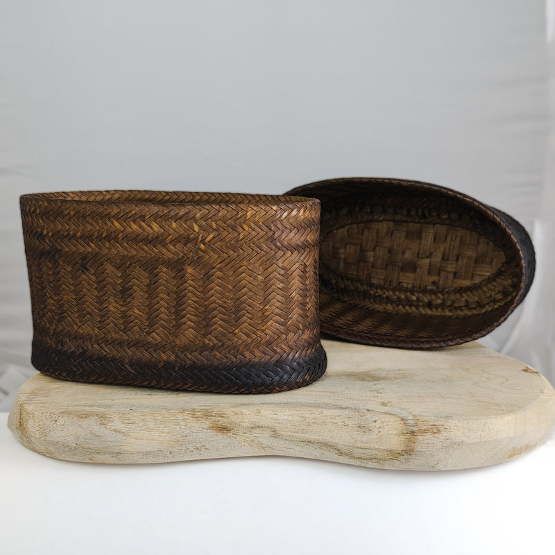 Load image into Gallery viewer, Antique Bamboo Basket from Thailand
