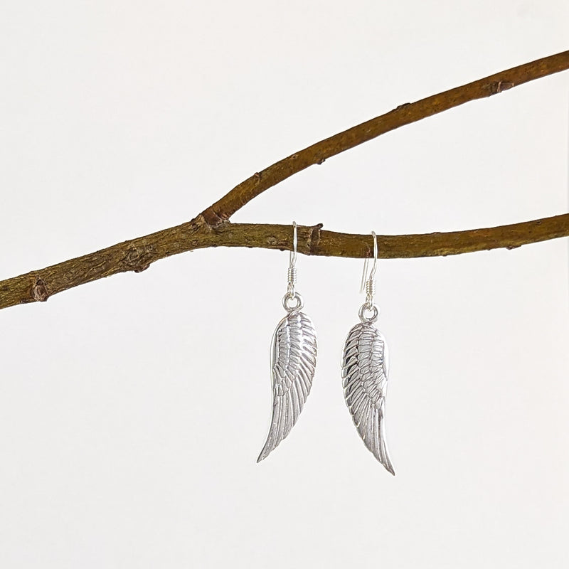 Load image into Gallery viewer, Flying Wing Earrings in Sterling Silver

