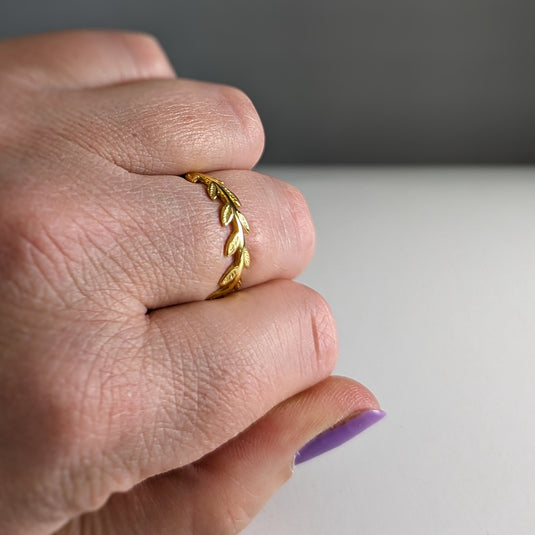 Vine Wrap Ring in Gold Plated Sterling Silver