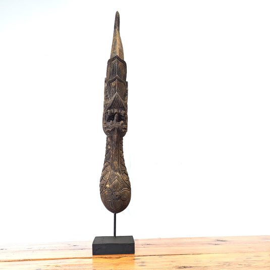 Carved Wood Naga Temple Finial | Vintage From Thailand