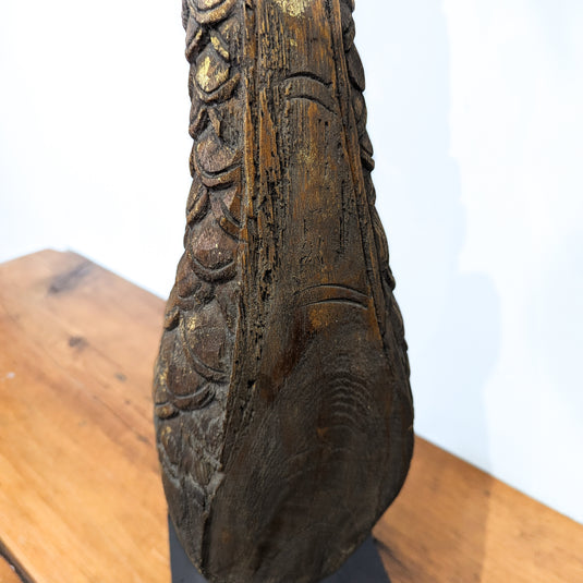 Carved Wood Naga Temple Finial | Vintage From Thailand