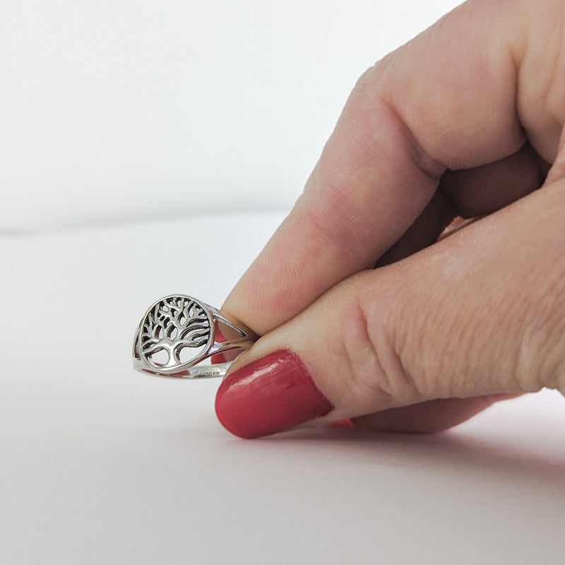 Load image into Gallery viewer, Autumn Tree of Life Ring in Sterling Silver
