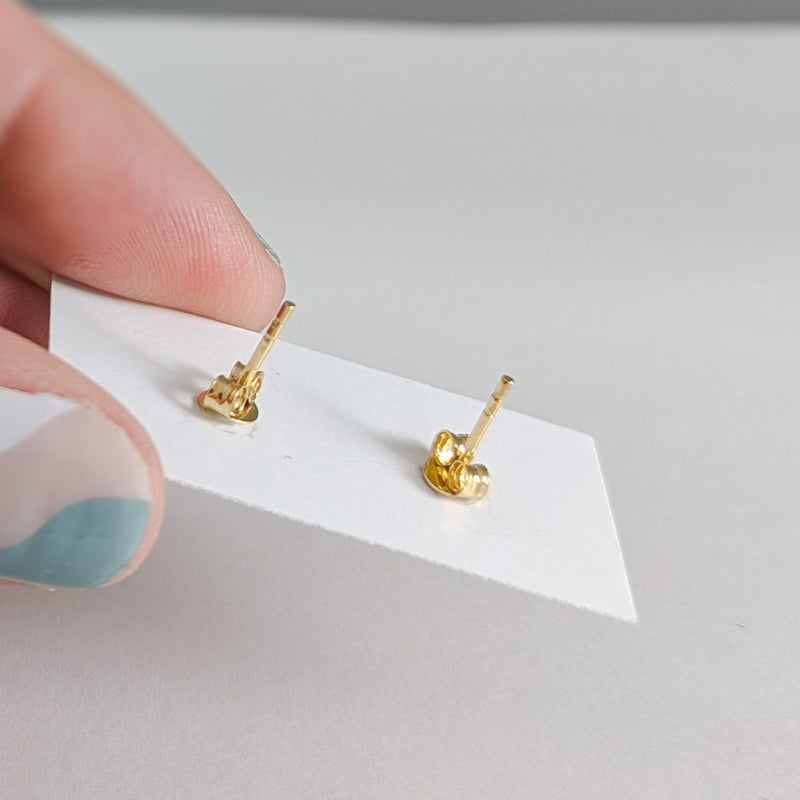 Load image into Gallery viewer, Christmas Tree Post Earrings in Gold Plated Sterling Silver
