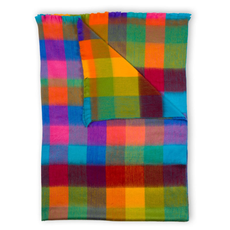 Load image into Gallery viewer, Alpaca Blend Throw in Multi Check
