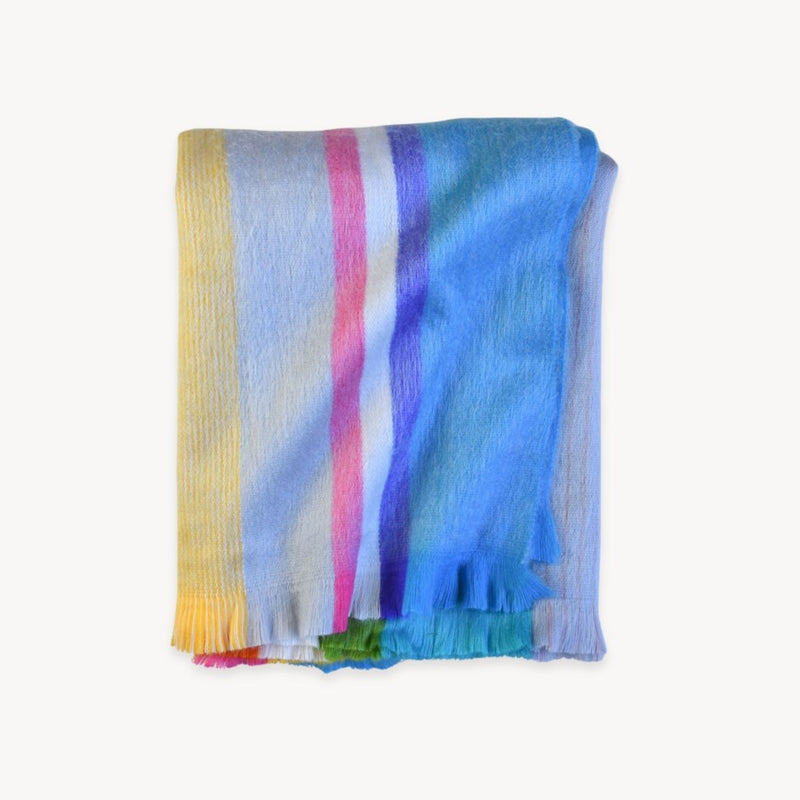 Load image into Gallery viewer, Alpaca Blend Throw Blanket in Staycation Stripe
