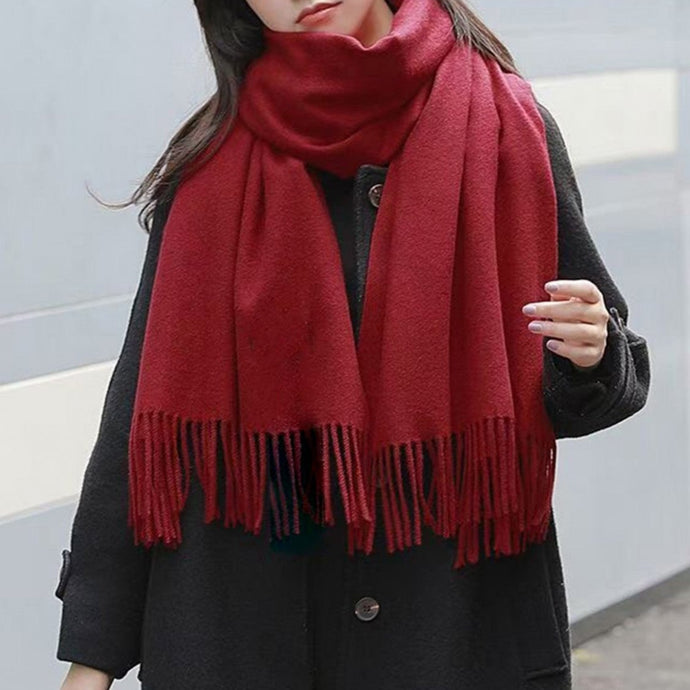 Cashmere-feel Scarf in Cranberry