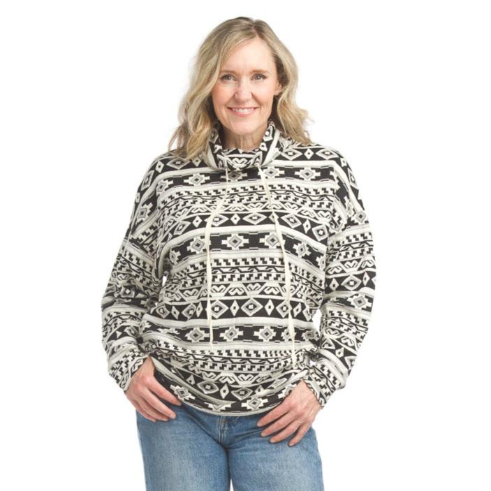 Load image into Gallery viewer, Geometric Print Mock Neck Pullover
