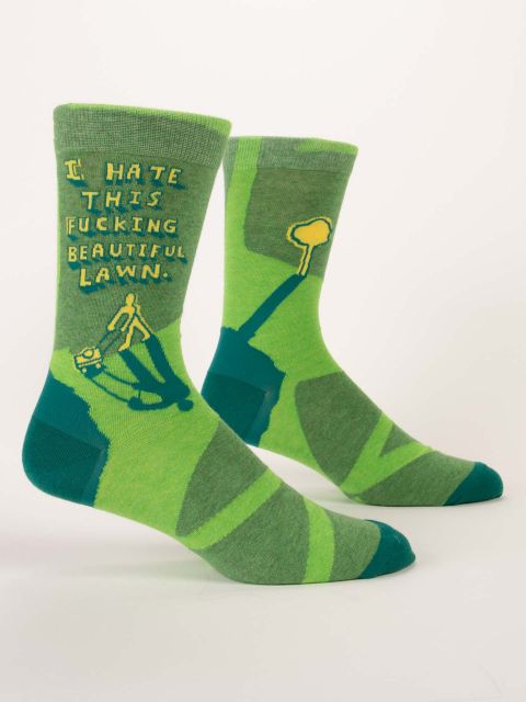 I hate this lawn : Men's Socks