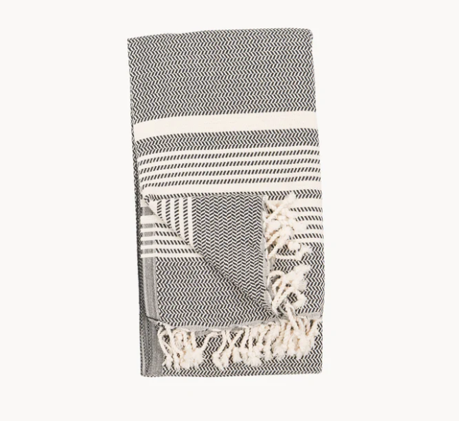 Load image into Gallery viewer, Turkish Towel in Hasir Carbon
