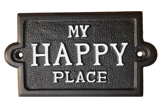 My Happy Place Sign in Black