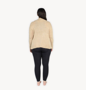 Cozy Cardigan with Ribbed Edge in Honey