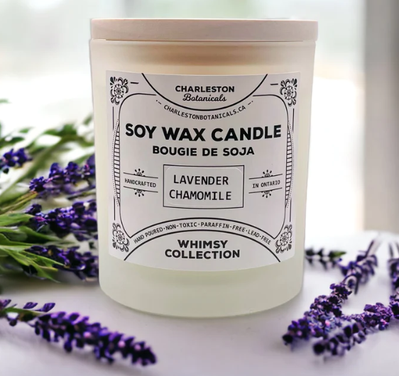 Lavender & Chamomile Soy Candle with Wood Wick