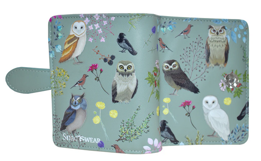 Birds of the Forest in Sage Small Wallet