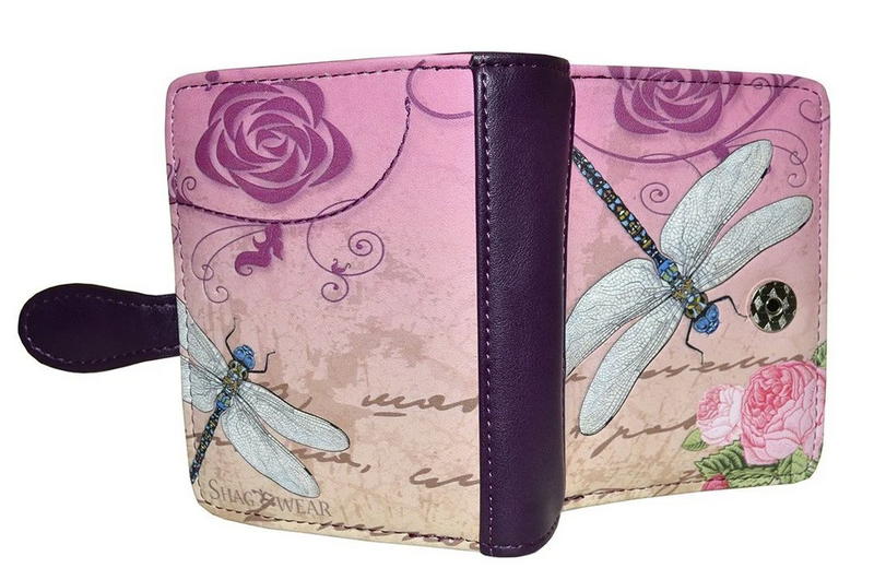 Load image into Gallery viewer, Vintage Dragonfly in Purple Small Wallet
