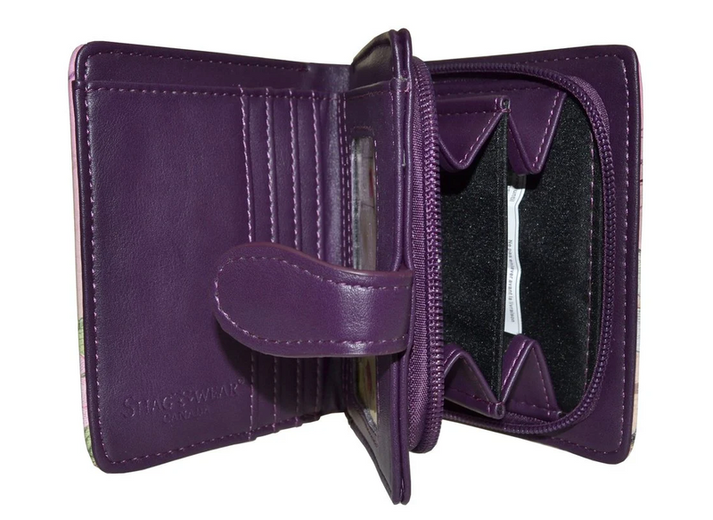 Load image into Gallery viewer, Vintage Dragonfly in Purple Small Wallet
