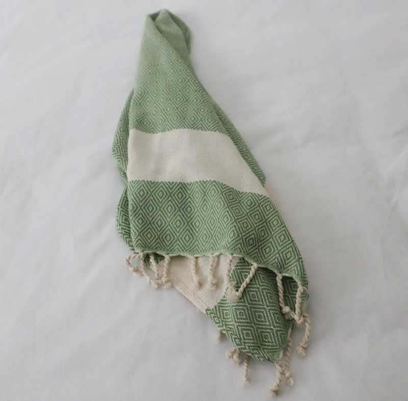 Load image into Gallery viewer, Turkish Hand Towel in Diamond Thyme
