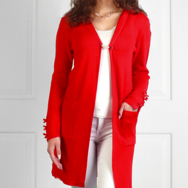 3/4 Length Cardigan in Red