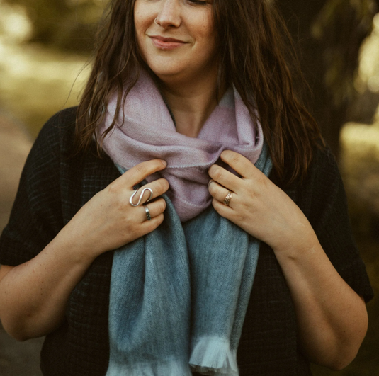 Alpaca Blend Scarf in Charm Block